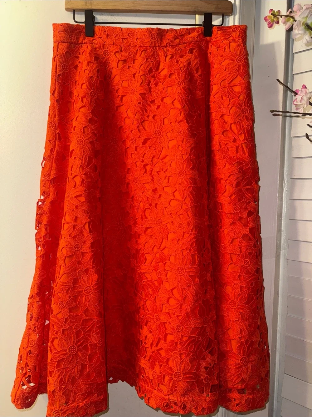 Banana Republic Orange Lace A-Line Skirt
